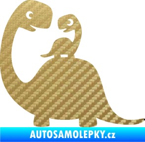 Samolepka Dítě v autě 105 levá dinosaurus 3D karbon zlatý