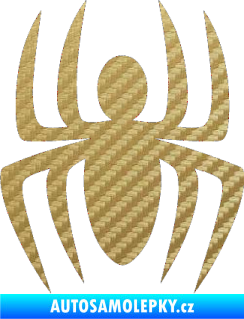 Samolepka Pavouk 005 3D karbon zlatý