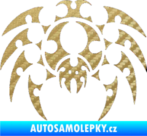 Samolepka Pavouk 012 3D karbon zlatý