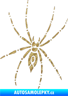 Samolepka Pavouk 011 - pravá 3D karbon zlatý