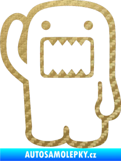 Samolepka Domo 001 levá hello 3D karbon zlatý
