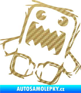 Samolepka Domo 009 pravá crazy 3D karbon zlatý