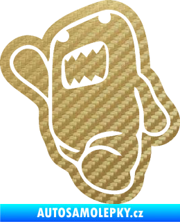 Samolepka Domo 013 levá běžící 3D karbon zlatý