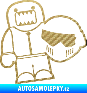 Samolepka Domo 015 levá  Stig 3D karbon zlatý