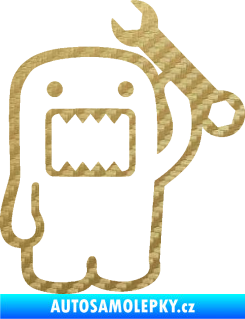 Samolepka Domo 022 pravá mechanik 3D karbon zlatý