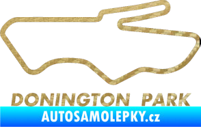Samolepka Okruh Donington Park 3D karbon zlatý