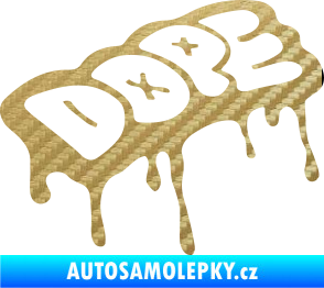 Samolepka Dope 3D karbon zlatý