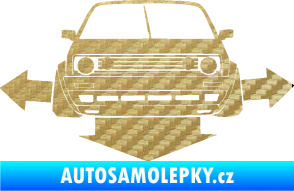 Samolepka Down and out car 002 3D karbon zlatý