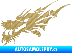 Samolepka Dragon 001 levá 3D karbon zlatý