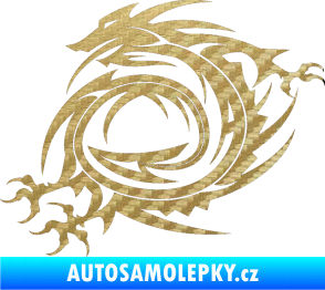 Samolepka Dragon 002 levá 3D karbon zlatý