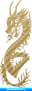 Samolepka Dragon 003 levá 3D karbon zlatý