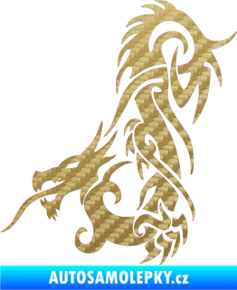 Samolepka Dragon 007 levá 3D karbon zlatý