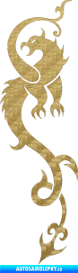 Samolepka Dragon 008 levá 3D karbon zlatý