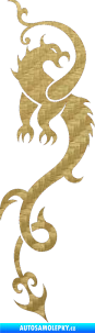 Samolepka Dragon 008 pravá 3D karbon zlatý