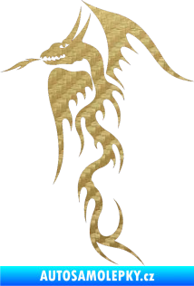 Samolepka Dragon 013 levá 3D karbon zlatý