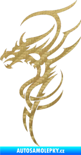 Samolepka Dragon 017 levá 3D karbon zlatý