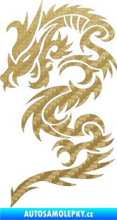 Samolepka Dragon 022 levá 3D karbon zlatý