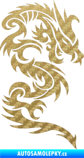 Samolepka Dragon 022 pravá 3D karbon zlatý