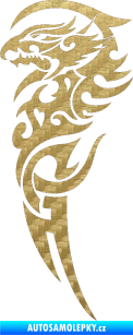 Samolepka Dragon 025 levá 3D karbon zlatý