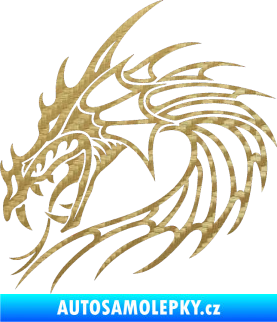 Samolepka Dragon 030 levá 3D karbon zlatý