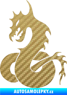 Samolepka Dragon 031 levá 3D karbon zlatý