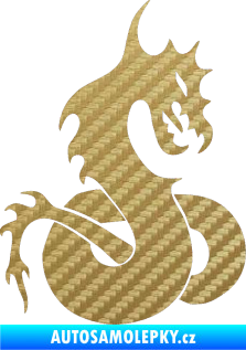Samolepka Dragon 031 pravá 3D karbon zlatý
