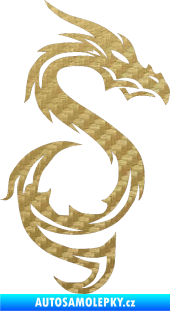 Samolepka Dragon 033 pravá 3D karbon zlatý