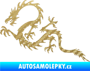 Samolepka Dragon 037 levá 3D karbon zlatý