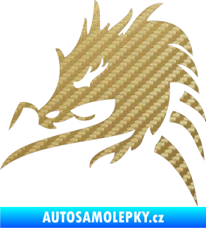 Samolepka Dragon 044 levá 3D karbon zlatý