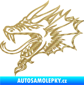 Samolepka Dragon 046 levá 3D karbon zlatý