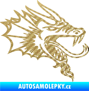 Samolepka Dragon 046 pravá 3D karbon zlatý