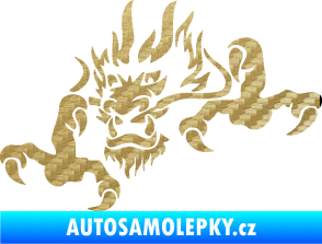 Samolepka Dragon 049 levá 3D karbon zlatý