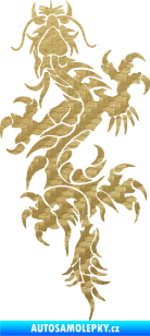 Samolepka Dragon 050 levá 3D karbon zlatý