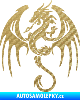Samolepka Dragon 053 levá 3D karbon zlatý