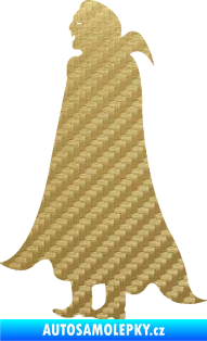 Samolepka Drákula 001 levá upír 3D karbon zlatý