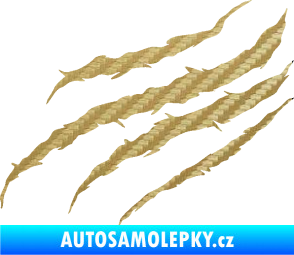 Samolepka Drápanec 001 levá 3D karbon zlatý