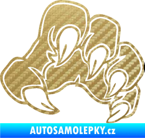 Samolepka Drápy 001 pravá 3D karbon zlatý