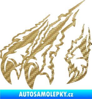Samolepka Drápy levá 3D karbon zlatý