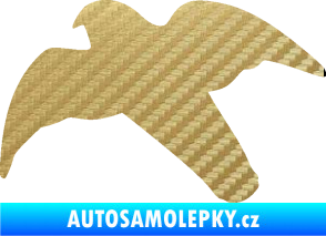 Samolepka Dravec na sklo 003 levá 3D karbon zlatý