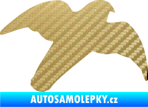 Samolepka Dravec na sklo 003 pravá 3D karbon zlatý