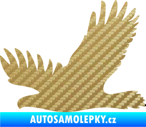 Samolepka Dravec na sklo 004 levá 3D karbon zlatý
