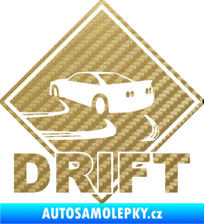 Samolepka Drift 001 3D karbon zlatý