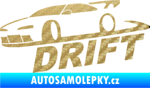 Samolepka Drift 002 3D karbon zlatý