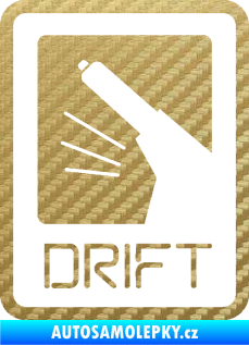 Samolepka Drift 004 3D karbon zlatý