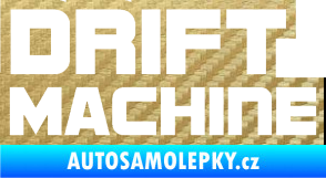Samolepka Drift Machine nápis 3D karbon zlatý