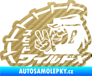 Samolepka Drifter 001 3D karbon zlatý