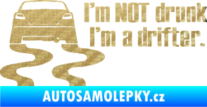 Samolepka Drifter 002 3D karbon zlatý