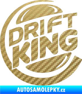 Samolepka Drift king 3D karbon zlatý