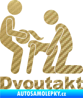 Samolepka Dvoutakt levá 3D karbon zlatý