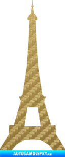 Samolepka Eifelova věž 001 3D karbon zlatý